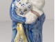 Statuette Virgin Child Jesus Saint Mary faience Quimper XIXth century