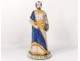 Statuette faience Quimper Saint-Joseph PPN flowers hermines XIXth century