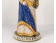 Statuette faience Quimper Saint-Joseph PPN flowers hermines XIXth century