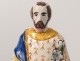 Statuette faience Quimper Saint-Joseph PPN flowers hermines XIXth century