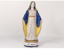 Statuette of the Holy Virgin Mary faience Quimper XIXth century