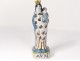 Statuette Virgin mother of faience Nevers Child Jesus Ave Maria XVIII