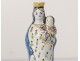 Statuette Virgin mother of faience Nevers Child Jesus Ave Maria XVIII