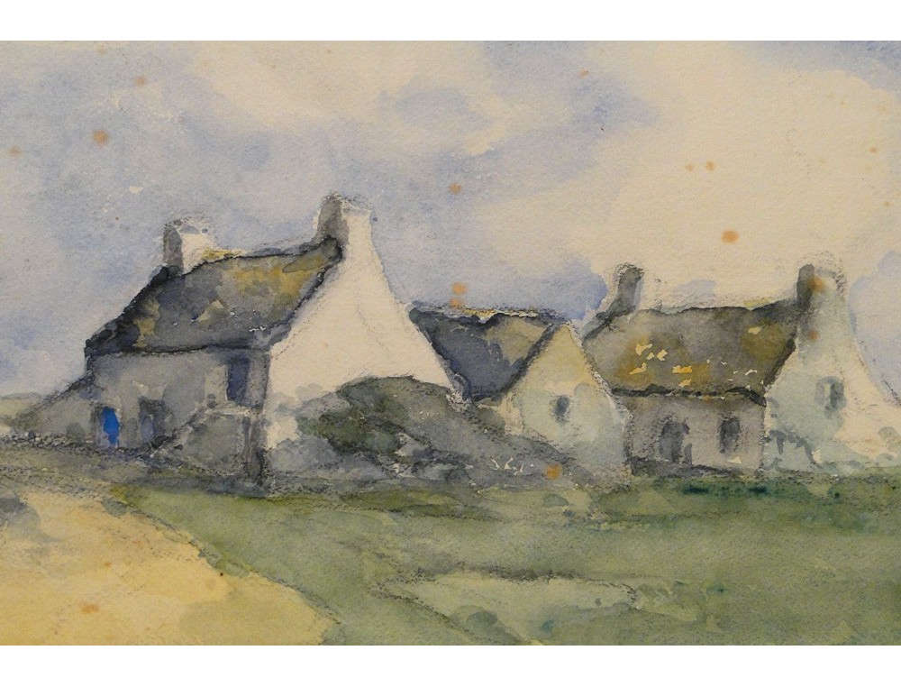 Aquarelle Peinture Bord De Mer En Bretagne Mettenhoven Xxe