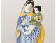 Hadancourt faience statue Holy Virgin Mary Child Jesus XXth century