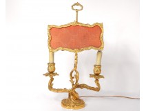 Louis XV wall lamp 2 fires bronze gilt rocaille foliage 20th century