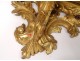 Large wall console shelf wood carved gilt painted Italy fruits XXth