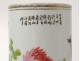 Vase Roll porcelain chinese birds flowers poem China signed XXth