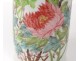 Vase Roll porcelain chinese birds flowers poem China signed XXth