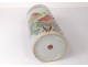 Vase Roll porcelain chinese birds flowers poem China signed XXth