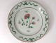 Plate porcelain Company of the Indies family green flowers butterflies XVIIIth