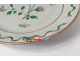 Plate porcelain Company of the Indies family green flowers butterflies XVIIIth