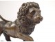 Small sculpture bronze lion of Médicis globe Restoration XIXth century