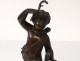 Pair sculptures bronze subjects two children cherubs Berthoz marble XIXth c.