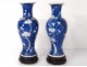 Pair small vases balusters porcelain China prunus Kangxi Yongzheng 18th