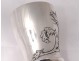 Timbale goblet silver solid Minerve flowers thistle Art Nouveau 188gr XIXth