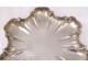 Pair flat Louis XV silver cups Minerva shells 844gr XIX