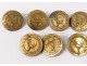 Lot 9 buttons venery hunting delivered cerf Everywhere J&#39;en Suis Normandy XIXth