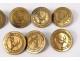 Lot 9 buttons venery hunting delivered cerf Everywhere J&#39;en Suis Normandy XIXth