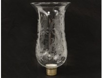 Photophore cornet crystal engraved Baccarat France foliage 20th century