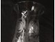 Photophore cornet crystal engraved Baccarat France foliage 20th century