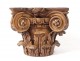 Corinthian capital column wood carved acanthus leaves 18th century