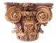 Corinthian capital column wood carved acanthus leaves 18th century