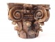 Corinthian capital column wood carved acanthus leaves 18th century