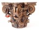 Corinthian capital column wood carved acanthus leaves 18th century