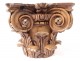 Corinthian capital column wood carved acanthus leaves 18th century