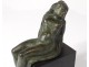 Sculpture bronze Lucile Passavant woman nude baigneuse Valsuani marble XXth