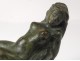 Sculpture bronze Lucile Passavant woman nude baigneuse Valsuani marble XXth