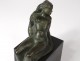 Sculpture bronze Lucile Passavant woman nude baigneuse Valsuani marble XXth