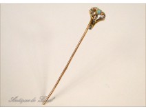 Pin tie in solid 18 carat gold Art Nouveau twentieth