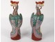 Pair sculptures Chinese porcelain birds phoenix China Chinese XIXth c.