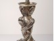 Foot of lamp bronze silver Christofle rocaille Louis XV candle holder XXth