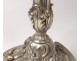 Foot of lamp bronze silver Christofle rocaille Louis XV candle holder XXth