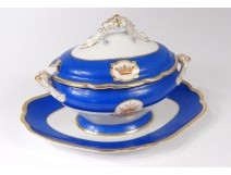 Saucer porcelain Paris Gille Young crown monogram Napoleon III XIX