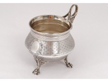 Mug tripod silver solid Minerve feet claws Napoleon III 140gr XIXth