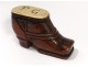 Snuffbox shoe shoe wood carved Popular Art snuffbox XIX