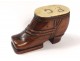 Snuffbox shoe shoe wood carved Popular Art snuffbox XIX