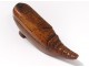 Snuffbox shoe sabot wood carved Popular Art french snuffbox XIXth c.