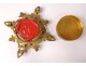 Reliquary brass gilded rhinestone True cross crown thorns reliquary XIXth century