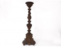 Altar candle holder candelabrum candelabrum carved twisted 17th century