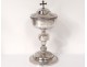 Ciborium solid silver Cock Minerva vine cross silver ciborium 522gr XIX