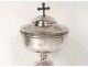 Ciborium solid silver Cock Minerva vine cross silver ciborium 522gr XIX