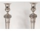 Pair candlestick torch candlesticks Empire solid silver 906gr XIXth