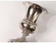 Pair candlestick torch candlesticks Empire solid silver 906gr XIXth