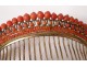 Tiara comb tiara crown silver vermilion coral Empire XIXth century