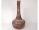 Large vase foot ceramic lamp Accolay ethnic Africanist decoration XXth